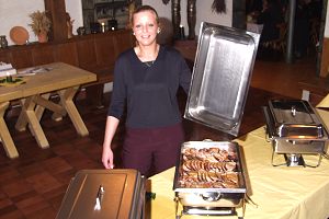 das Buffet wird aufgebaut